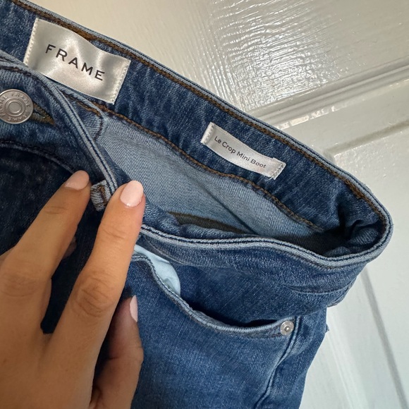 Frame Le Crop Mini Boot Kick Flare Denim Bootcut Blue Jeans 30 - Picture 6 of 7